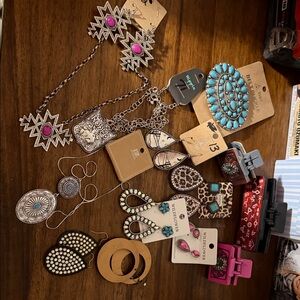 Boho Jewelry Set with Pink and Turquoise Accents